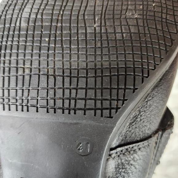 Taos  Black Leather Mary Jane Shoes Stacked Heel Size 41 - Picture 4 of 16